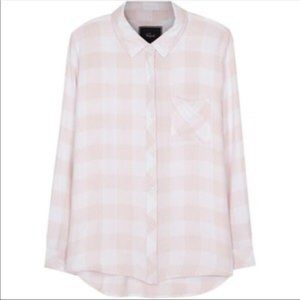 Rails Buffalo Check Pink Button Down Top